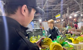 Dưa kim cô nương thư pháp, bưởi thỏi vàng, hồ lô độc lạ 'đổ bộ' Hà Nội