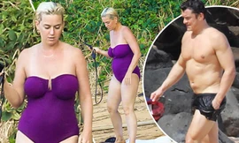 Chưa lấy lại dáng sau sinh con, Katy Perry vẫn tự tin diện đồ bơi trễ nải