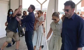 Jennifer Lopez gặp fan quá khích râu tóc xồm xoàm, Ben Affleck kịp thời che chắn