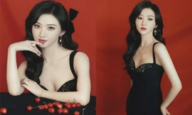 Cảnh Điềm e ấp ngực đầy với đầm đen, sắc vóc xứng danh ‘Đệ nhất mỹ nữ Bắc Kinh’