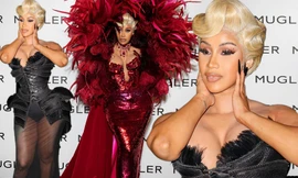 Cardi B khoe body ‘đồng hồ cát’ sau gần 1 tháng sinh con, váy bó ‘quên’ nội y hút mắt