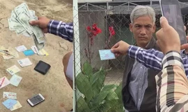 Ông Đặng Trường An và tang vật lúc bị bắt quả tang. Ảnh: Tân Châu