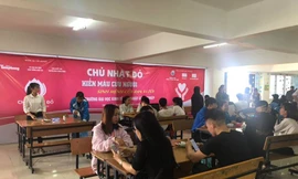 Ngày hội hiến máu được rất nhiều bạn sinh viên hưởng ứng