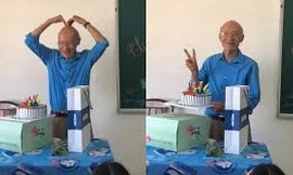Thầy giáo 74 tuổi tạo hình dễ thương 'đốn tim' học trò
