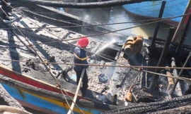 Cháy tàu đánh bắt xa bờ, thiệt hại hơn 2 tỉ đồng