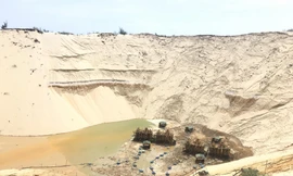 Khu vực khai thác ti tan của Công ty CP XNK Quảng Bình.