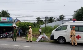 Lực lượng công an bảo vệ hiện trường vụ cưỡng chế ngày 7/8