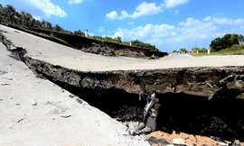 Sụt lún kinh hoàng vùng ngọt hoá Cà Mau