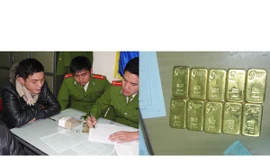 Đặng Minh Tuấn (trái) và tang vật