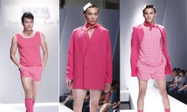 Dàn mẫu nam cơ bắp mặc váy, đeo nơ nữ tính