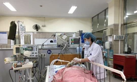 Điều trị cho bệnh nhân ngộ độc ma tuý đá tại BV Bạch Mai, Hà Nội. Ảnh: Vietnam+