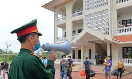 Giãn cách xã hội một xã ở Nghệ An