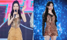 Cùng diện mẫu áo corset giống nhau, Karina aespa ăn điểm hơn Nhiệt Ba dù không hở bạo