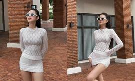 Hoa hậu Đỗ Thị Hà một lần nữa xứng danh "cao thủ" diện đồ xuyên thấu