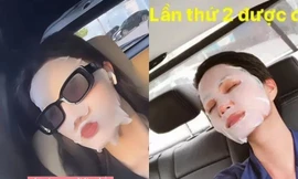 Phương Nhi, H'Hen Niê tranh thủ đắp mặt nạ mọi lúc mọi nơi