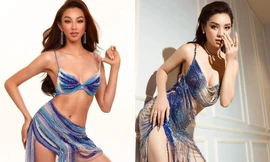 Cận cảnh chiếc váy 'hở bạo' được 'cô dâu nóng bỏng nhất' và 'nàng Hậu quyến rũ nhất' lựa chọn