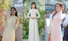 "Dành cả thanh xuân" đi bê tráp, Hoa hậu Đỗ Thị Hà lần nào cũng xinh đẹp miễn chê