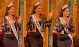 Đổi từ váy trắng sang váy đen, tân Hoa hậu Hoàn vũ Andrea Meza vẫn lộ vòng 2 kém thon gọn