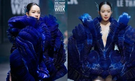 Hoa hậu Thanh Thủy xử lý cực khéo dù gặp bất lợi khi mở màn show thời trang