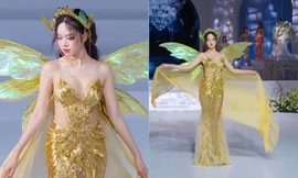 Hoa hậu Thanh Thủy hóa nàng tiên hoa, xử lý tinh tế khi gặp sự cố trên sàn diễn