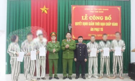 Trại tạm giam Công an tỉnh Bắc Giang công bố quyết định giảm thời hạn chấp hành án phạt tù.