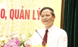 Chủ tịch UBND tỉnh Bắc Ninh Vương Quốc Tuấn phát biểu tại cuộc họp. Ảnh: Nguyễn Thắng