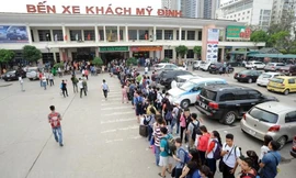 Bến xe Mỹ Đình ở phía Tây Hà Nội