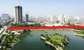 Đường dự án qua hồ Đền Lừ (đường đỏ)