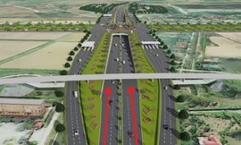 Hình ảnh nút giao 3 tầng kết nối cao tốc Pháp Vân - Ninh Bình với Vành đai 5 