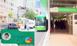 Thẻ xe buýt điện tử (ảnh nhỏ) cho nhiều loại hình VTCC sẽ được sử dụng đầu tiên cho tuyến buýt BRT từ 1/10 tới. Ảnh: A.Trọng 