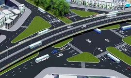 Hình ảnh cầu vượt La Thành - Nguyễn Chí Thanh từ trên cao.