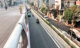 Một đoạn đê An Dương đã được để thay thế đê đất bằng bê tông 