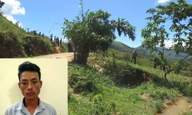 Đối tượng Dềng (ảnh nhỏ) và hiện trường vụ án. Ảnh Công an cung cấp.