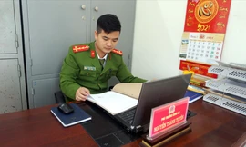Đại úy Nguyễn Thành Tuyên - Phó Công an xã Tráng Việt.