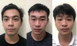 Nhóm đối tượng Đạt, Trung và Tiền (từ trái sang).