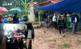 Hiện trường nơi xảy ra sự việc và người thân làm thủ tục tang lễ cho nạn nhân.