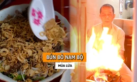 Độc đáo món bún bò Nam bộ 'rực cháy' hút thực khách Hà thành đến thưởng thức