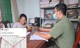 Chị V. tại cơ quan công an