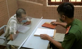 Đối tượng An tại cơ quan công an. Ảnh: M.Quỳnh