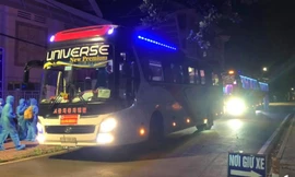 Xe đưa 59 công nhân về Đắk Lắk