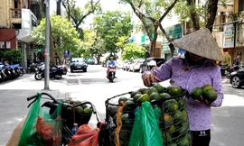 Hà Nội 'thương ngày nắng về', người lao động vật vã dưới trời nóng hơn 40 độ C