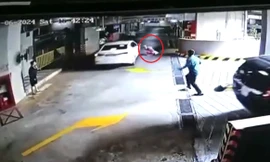 Clip: Ô tô ‘điên’ đại náo dưới hầm chung cư ở Bình Dương