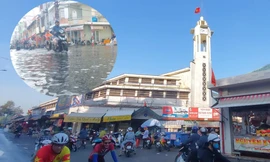 Hình ảnh ‘khác lạ’ tại khu vực chợ lớn giáp sông Sài Gòn ở Bình Dương