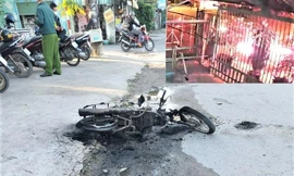Điều tra vụ nhóm thanh niên hỗn chiến rồi đốt xe máy gây náo loạn 
