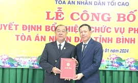 Công bố quyết định của TAND Tối cao về công tác cán bộ tại Bình Dương 