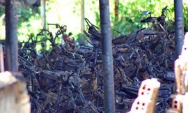 Bãi giữ xe vi phạm ở Bình Dương bất ngờ bốc cháy 