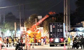 Bắt giữ lái xe đầu kéo tông thương vong hai bảo vệ dân phố