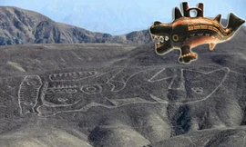 Cá voi sát thủ được khắc họa trên sườn đồi ở vùng Palpa thuộc miền Nam Peru.