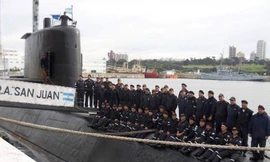 Lần cuối cùng các thủy thủ tàu ARA San Juan chụp ảnh tập thể trên thân tàu. Ảnh: Getty.