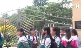 Trường THPT Tháng 10, nơi xảy ra sự việc. Ảnh: Cắt từ clip TTXVN.